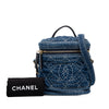 Chanel Quilted Denim Trip Vanity Case with Chain Secondhand