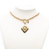 Chanel CC Gold Plated Diamond Shape Pendant Necklace Secondhand