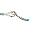 Hermès Palladium Plated and Woven Leather Jumbo Hook Double Tour Bracelet Secondhand