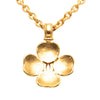Chanel Gold Plated CC Clover Pendant Necklace Secondhand