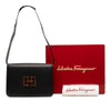 Ferragamo Leather Wooden Gancini Shoulder Bag Secondhand