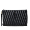 Saint Laurent Leather Chevron Monogram Document Holder Secondhand