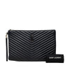 Saint Laurent Leather Chevron Monogram Document Holder Secondhand