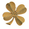 Chanel CC Gold Plated Clover Brooch Secondhand