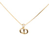 Dior Gold Plated Strass CD Logo Pendant Necklace Secondhand