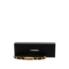 Chanel Gold Plated and Calfskin Logo Plate Chain Bracelet Secondhand