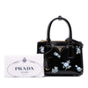 Prada Mini Brushed Leather Floral Print Galleria Double Zip Satchel Secondhand