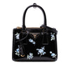 Prada Mini Brushed Leather Floral Print Galleria Double Zip Satchel Secondhand