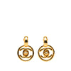 Chanel Gold Plated CC Turnlock Swing Clip on Earrings Secondhand