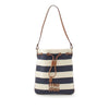 Miu Miu Striped Canvas Logo Drawstring Handbag Secondhand