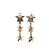 Secondhand Chanel CC Gold Plated Triple Star Drop Bullet Back Earrings