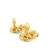 Chanel CC Gold Plated Oval Clip On Earrings Secondhand