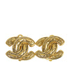 Chanel Gold Plated Quilted CC Clip On Earrings Secondhand