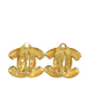 Chanel Gold Plated Quilted CC Clip On Earrings Secondhand