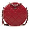 Secondhand Chanel Quilted Caviar Round Clutch With Chain
