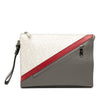 Fendi Zucca Coated Canvas FF 1974 Diagonal Vitello Liberty Front Zip Clutch Secondhand