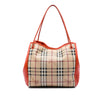 Burberry Small Haymarket Check Coated Canvas and Calfskin Canterbury Tote Secondhand