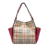 Burberry Small Leather Trimmed Haymarket Check Coated Canvas Canterbury Tote Secondhand