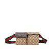 Secondhand Gucci GG Canvas Web Double Pocket Belt Bag