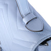 Secondhand Gucci Gg Marmont Small Top Handle Pastel Blue Matelassé Leather Bag