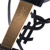 Yves Saint Laurent  Black Patent Leather YSL Logo Heeled Sandals