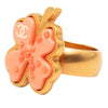 Chanel CC Gold Plated Resin Clover Ring Secondhand
