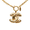 Chanel CC Gold Plated Quilted Pendant Necklace Secondhand