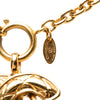 Chanel CC Gold Plated Quilted Pendant Necklace Secondhand