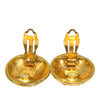 Chanel Gold Plated Logo Round Clip On Earrings Secondhand