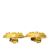 Chanel Gold Plated Logo Round Clip On Earrings Secondhand