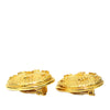 Chanel Gold Plated Logo Round Clip On Earrings Secondhand