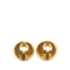 Chanel Gold Plated CC Round Clip On Earrings Secondhand