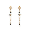 Chanel Gold Plated CC Faux Pearl Beads Drop Push Back Earrings Secondhand