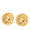 Chanel CC Gold Plated Arabesque Round Clip On Earrings Secondhand