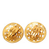 Chanel CC Gold Plated Arabesque Round Clip On Earrings Secondhand