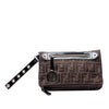 Fendi Zucca Canvas Flap Wristlet Clutch Secondhand