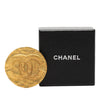 Chanel CC Gold Plated Round Pin Brooch Secondhand