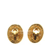 Chanel Gold Plated CC Oval Clip On Earrings Secondhand