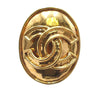 Chanel Gold Plated CC Oval Clip On Earrings Secondhand