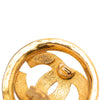 Chanel CC Gold Plated Round Clip on Earrings Secondhand