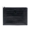 Saint Laurent Croc Embossed Leather Monogram Document Holder Secondhand