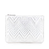 Chanel Medium Metallic Chevron Calfskin O Case Clutch Secondhand
