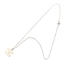 Secondhand Chanel Silver Plated Textured CC Pendant Necklace
