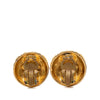Secondhand Chanel Gold Plated CC Quilted Round Clip On Earrings