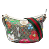 Gucci Small GG Supreme Web Ophidia Flora Half Moon Crossbody Secondhand