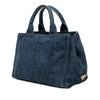 Prada Small Denim Canapa Logo Satchel Secondhand
