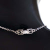 Givenchy Silver Plated G Logo Rhinestone Pendant Necklace Secondhand