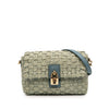 Dolce & Gabbana Leather Trimmed Woven Raffia Padlock Crossbody Secondhand