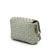 Dolce & Gabbana Leather Trimmed Woven Raffia Padlock Crossbody Secondhand