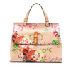 Gucci Small Calfskin Blooms Bamboo Daily Satchel Secondhand